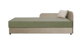 Lobatos 92 logeerbed / gastenbed, hoofdbord rechts, incl. kussens, kleur: beige / groen, Bonell veerkern, matrasmaat: 80 x 195 cm, uitklapbare opbergruimte, voor logeerkamers
