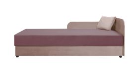 Roze logeerbed / gastenbed met uitklapbare opbergruimte Lobatos 96, hoofdbord rechts, matrasmaat: 80 x 195 cm, comfortabele bekleding, gastenbed