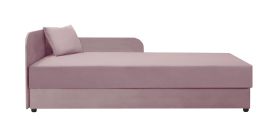 Logeerbed / gastenbed Lobatos 15, kleur: roze, incl. kussens, Bonell-vering, hoofdbord links, matrasmaat: 90 x 195 cm, genoeg opbergruimte, voor de logeerkamer