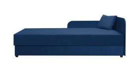 Logeerbed / gastenbed Lobatos 14, incl. kussens, hoofdbord rechts, kleur: donkerblauw, matrasmaat: 90 x 195 cm, gastenbed, Bonell-vering, opbergruimte