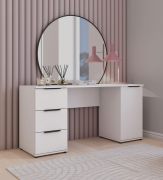Bureau / wit / push-to-open functie / 1 draaideur / 160 cm werkoppervlak / maten: 160 x 52 x 78 cm / 2 laden / functioneel en stijlvol / 2 vakken / voor op kantoor