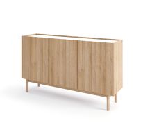Ladekast in modern design Ashford 03, kleur: eiken Riviera / marmer Bianco - Afmetingen: 83 x 144 x 37 cm (H x B x D)