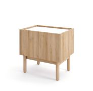Salontafel Ashford 05, kleur: eiken Riviera / marmer Bianco - Afmetingen: 48 x 50 x 37 cm (H x B x D)