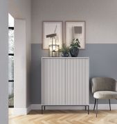 Ladekast / commode met genoeg opbergruimte Worthing 60, kleur: grijs / zwart / goud - Afmetingen: 125 x 104 x 39 cm (H x B x D)