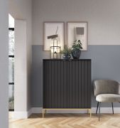 Ladekast Worthing 47, kleur: zwart / goud - Afmetingen: 125 x 104 x 39 cm (H x B x D)