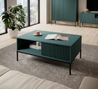 Salontafel in modern design Worthing 07, kleur: groen / zwart - Afmetingen: 46 x 104 x 68 cm (H x B x D)