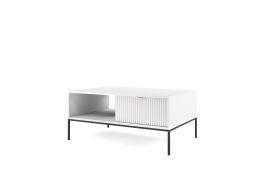 Elegante salontafel Worthing 26, kleur: wit / zwart / goud - afmetingen: 46 x 104 x 68 cm (H x B x D)
