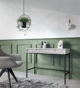 Elegant bureau Worthing 62, kleur: grijs / zwart / goud - Afmetingen: 78 x 104 x 50 cm (H x B x D)