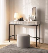 Elegant bureau met twee lades Worthing 77, kleur: kasjmier, maten: 78 x 104 x 50 cm, ABS-kantafwerking, voor de woonkamer, poten: zwart