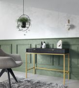 Modern bureau Worthing 49, kleur: zwart / goud - Afmetingen: 78 x 104 x 50 cm (H x B x D)