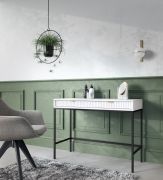 Bureau Worthing 34, kleur: wit / zwart / goud - Afmetingen: 78 x 104 x 50 cm (H x B x D)