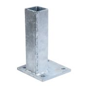 Fußplatte für Pfosten - wandseitig, verzinkt - Maße: 80 x 80 mm