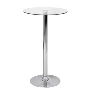 Ronde glazen staatafel Apolo 136, kleur: glas / chroom, met 10 mm dik veiligheidsglas - diameter: 60 cm