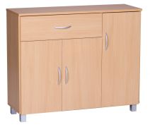 Praktische ladekast, kleur: beuken/grijs - Afmetingen: 75 x 90 x 30 cm (H x B x D), veelzijdig gebruik