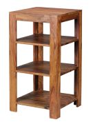 Kleine open kast van massief sheeshamhout, kleur: sheesham – Afmetingen: 80 x 44 x 44 cm (H x B x D), met 3 vakken