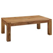 Stevige salontafel van massief acaciahout, kleur: acacia – Afmetingen: 40 x 60 x 110 cm (H x B x D), handgemaakt en hoogwaardig afgewerkt