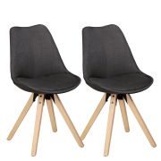 Set van 2 stoelen met elegante stoffen bekleding, kleur: antraciet / eiken, met viltglijders aan elke poot