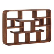 Wandregal aus Sheesham Massivholz, Farbe: Sheesham - Abmessungen: 80 x 30 x 10 cm (H x B x T)