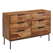 Ladekast / sideboard, kleur: Sheesham, semi massief - Afmetingen: 80 x 117 x 42 cm (H x B x D)