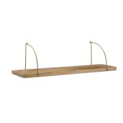 Wandplank van massief mangohout, kleur: mango - Afmetingen: 25 x 60 x 22 cm (H x B x D)