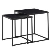 Woontafel set van 2 vierkant, kleur: zwart -Afmetingen: 40 x 40 x 45 cm en 35 x 35 x 40 cm (B x D x H)