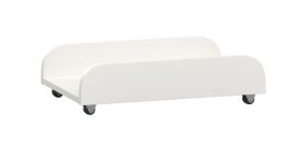 Aenna pc-standaard op wieltjes, verplaatsbaar, kleur: wit, pc-houder, maten: 13 x 50 x 30 cm