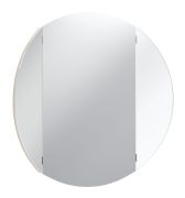 Spiegel met kantelbare zijkanten | Kleur: beige | Diameter: 80 cm | Theaterspiegel | Rond