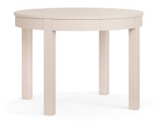 Uitschuifbare eettafel | Kleur: beige | Maten: 110 x 110 cm | twee inlegstukken om de tafel te verlengen | Rond | geschikt voor dagelijks gebruik | uitschuifbaar tot 210 cm | voor de eetkamer