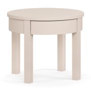 Salontafel | Kleur: beige | Rond | Maten: 54 x 54 x 45 cm | Koffietafel | modern design | Poten: beukenhout | kleine lade voor opbergruimte