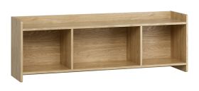 Wandrek | Kleur: eiken | hangrek / hangplank | drie ruime vakken | minimalistisch design | maten: 137 x 30 x 46 cm | ABS-randbescherming | voor de woonkamer