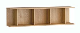 Wandplanken | kleur: eiken | 3 vakken | 123 x 25 x 33 cm | veel opbergruimte | opbergruimte voor boeken of decoraties | eenvoudig | voor in de woonkamer