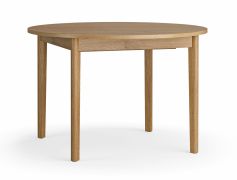 Uitschuifbare eettafel | Rond | Kleur: eiken | 115-160 x 115 cm | Inlegblad van 45 cm | Geschikt voor 4 personen | Poten: eikenhout | Uitklapmechanisme