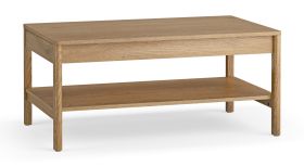 Salontafel | Rechthoekig | 1 ruime lade | Kleur: eiken | 100 x 60 x 45 cm | Soft-Close functie | afgeronde randen | 1 opbergvlak