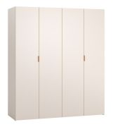 Vouwdeuren / kledingkast / Kleur: beige / Soft-Close / Handgrepen: eiken / Maten: 180 x 57 x 206 cm / 3 lades / 3 kledingstangen / incl. LED verlichting