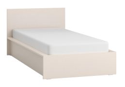 Eenpersoonsbed / logeerbed | kleur: beige | inclusief opklapbare lattenbodem | om heerlijk in te slapen | ligoppervlak: 90 x 200 cm | met hoofdeinde | minimalistisch design