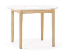 Uitschuifbare eettafel | kleur: licht eiken | rond | uitschuifbaar tot 140 cm | diameter: 100 cm | houten frame | geschikt voor kleine keukens of eetkamers