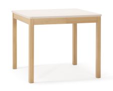 Eettafel | kleur: beige / beuken | vierkant | uitschuifbaar tot 130 cm | afmetingen: 90 x 90 cm | eenvoudige & lichte vorm | voor kleine keukens of eetkamers