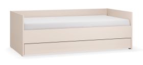Eenpersoonsbed / logeerbed / kleur: beige / ligvlak: 90 x 200 cm / met bergruimte voor beddengoed / inclusief opklapbare lattenbodem / voor slaapkamers