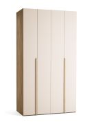 Vouwdeur / kleerkast | kleur: beige / eiken | 2 deuren | soft-close functie | 124 x 60 x 225 cm | incl. LED-verlichting met bewegingssensor