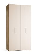 Vouwdeur / kledingkast | kleur: beige / eiken | 2 deuren | incl. LED-verlichting | handgrepen: zwart | 124 x 60 x 240 cm | een kledingroede | 10 vakken