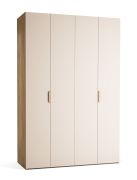 Vouwdeur / kleerkast | kleur: beige / eiken | 3 lades | 1 broekenrek | incl. LED-verlichting met bewegingssensor | 160 x 60 x 240 cm