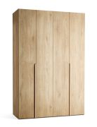 Vouwdeur / kleerkast | kleur: eiken | 3 laden | 3 kledingstangen | 160 x 60 x 240 cm | incl. LED-verlichting met bewegingssensor | soft-close