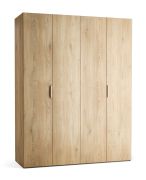 Vouwdeur/garderobekast | kleur: eiken | 2 deuren | incl. LED-verlichting met bewegingssensor | 175 x 60 x 225 cm | soft-close | 3 kledingrails