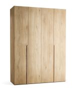 Vouwdeur / kleerkast | kleur: eiken | 3 lades | 1 kledingroede | 175 x 60 x 240 cm | incl. LED-verlichting | soft-close | 1 broekenroede