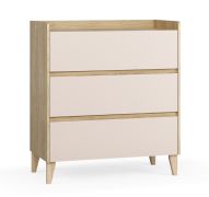 Ladekast met drie laden / kleur: eiken / beige / soft-close functie / afmetingen: 94,5 x 48 x 106,5 cm / minimalistisch / ABS randbescherming / voor in huis
