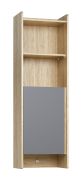 Hangkast / kleur: eiken / grafiet / een scharnierende deur / 4 vakken / ABS randbescherming / afmetingen: 44 x 30 x 140 cm / 1 haak / soft-close functie
