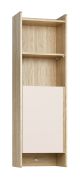 hangkast / hangelement / kleur: eiken / beige / één deur / 4 vakken / soft-close functie / afmetingen: 44 x 30 x 140 cm / 1 haak / 4 houten planken / ABS randbescherming