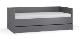 Dagbed / bed met lade / kleur: grafiet / incl. opklapbare lattenbodem / ligvlak: 90 x 200 cm / bergruimte voor beddengoed / logeerbed