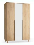 Kledingkast / 1 spiegeldeur / kleur: eiken / Soft-Close functie / 153 x 60 x 235 cm / 3 laden / 1 kledingstang / geïntegreerde LED verlichting