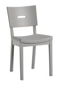 Eetkamerstoel / ergonomische vorm / kleur: grijs / massief eiken / bekleding: grijs / stoel / afmetingen: 43 x 50 x 86 cm / gemakkelijk te combineren